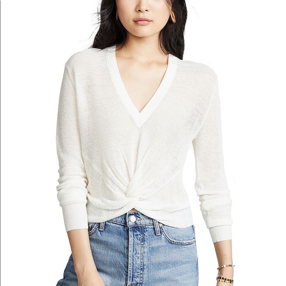 Veronica Beard Soren Twist-Front Sweater size M new with tag